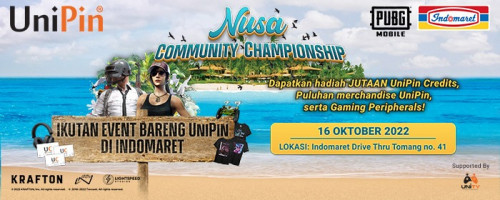 UniPin dan PUBG Mobile Bagi-Bagi Hadiah pada Acara Nusa Community Championship di Indomaret Tomang Raya